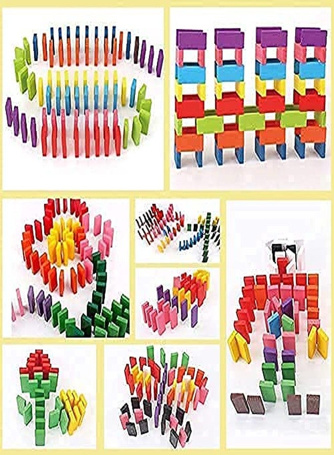 BlackZone120 PCS Dominoes Blocks Set 12 Colours Wooden Toy Building and Stacking Counting Adding Subtracting Multiplication Indoor Game Toy Educational Toy for Kids (120 PCS Dominoes) - Image 4