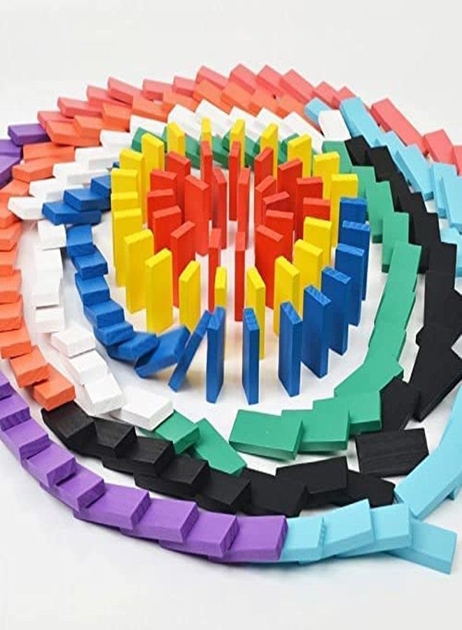 BlackZone120 PCS Dominoes Blocks Set 12 Colours Wooden Toy Building and Stacking Counting Adding Subtracting Multiplication Indoor Game Toy Educational Toy for Kids (120 PCS Dominoes) - Image 1