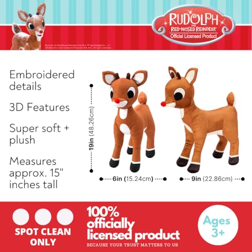 Franco Rudolph The Red Nose Reindeer Kids Holiday Christmas Bedding Super Soft Plush Cuddle Pillow Buddy One Size Officially Licensed Product By Franco - Image 3