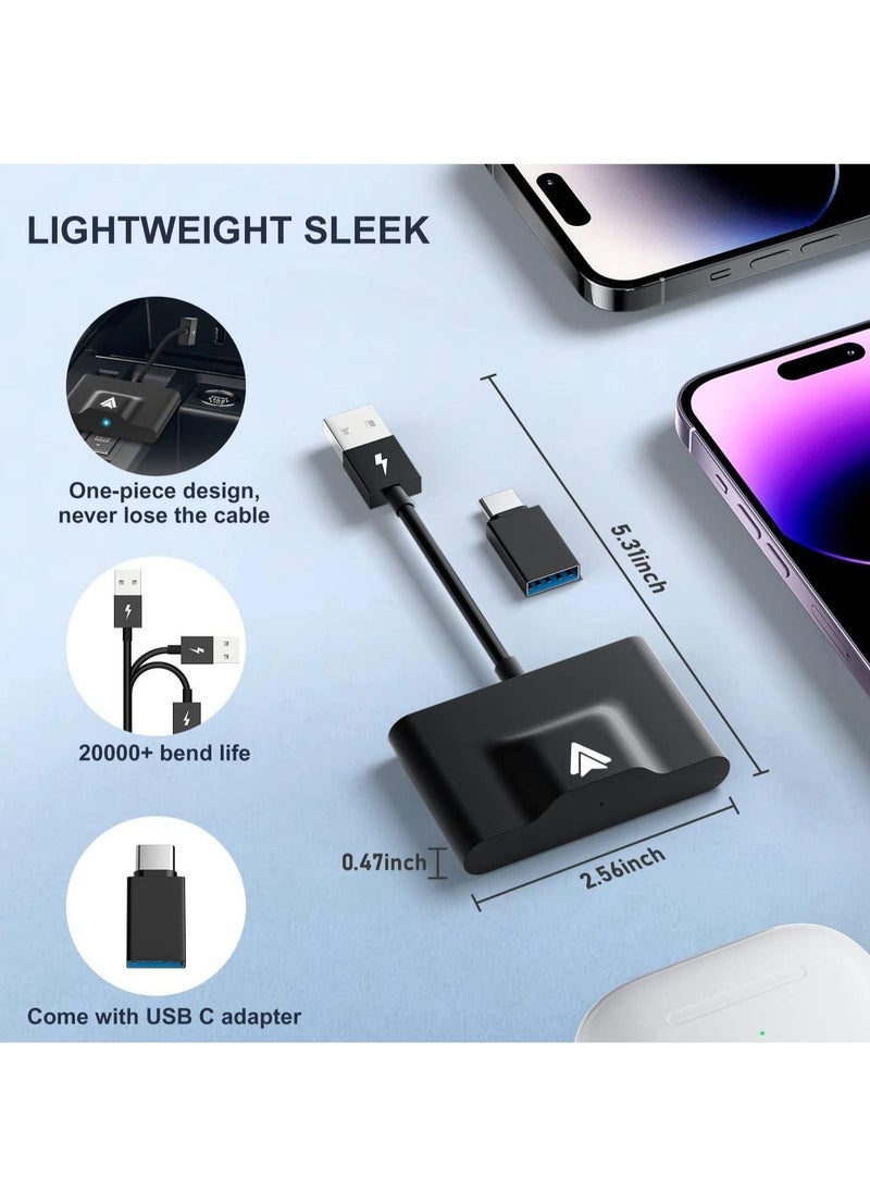 Android Auto Wireless Adapter for OEM Factory Wired Android Auto Cars, Plug and Play, Effortless Setup Wireless Dongle for Android Phones, Changes Wired Android Auto to Wireless