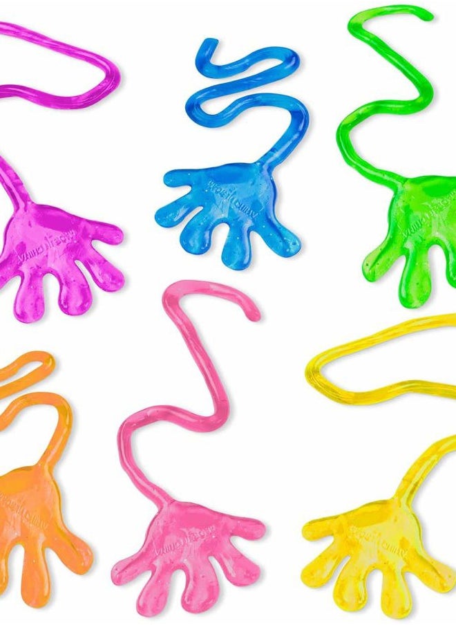 Super Z Outlet Vinyl Glitter Mini Sticky Hands Toys for Children Party Favors, Birthdays - 1 1/4" (72 Count)  - Image 1