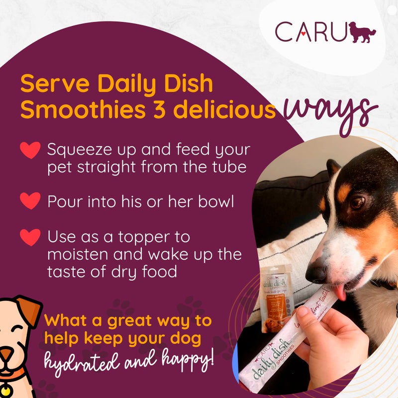 CARU - Daily Dish Smoothies - Lickable Chicken Dog Treat - 4 Pack - .5oz Tubes - Image 2