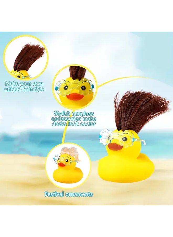 10pcs Hair Duck Costume Wigs with Glasses for Party Brown Blonde Pink Blue Green - Image 4