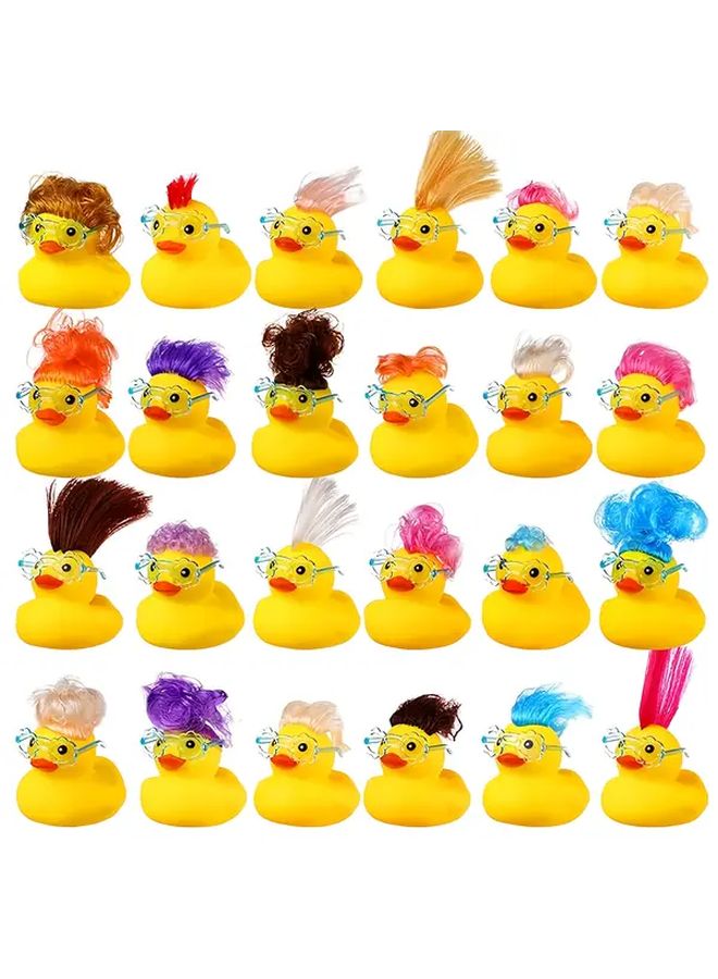 10pcs Hair Duck Costume Wigs with Glasses for Party Brown Blonde Pink Blue Green - Image 1