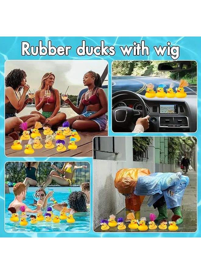 10pcs Hair Duck Costume Wigs with Glasses for Party Brown Blonde Pink Blue Green - Image 5