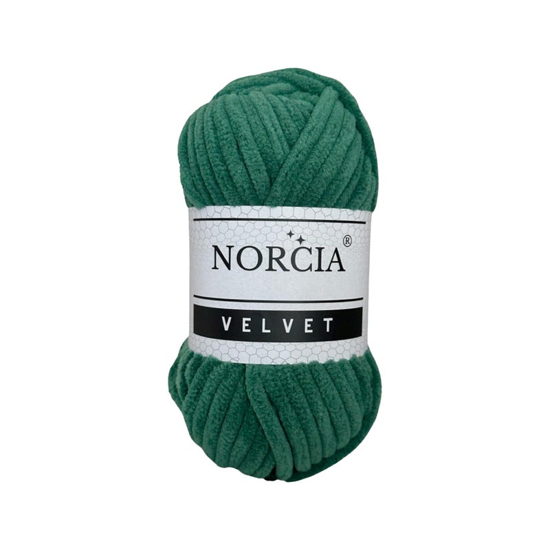 NORCIA Soft Velvet Yarn Chenille Yarn for Crocheting Super Bulky 100g 743 yds Baby Blanket Yarn for Knitting Amigurumi Yarn for Crochet Weaving Craft Hunter Green 1 Skein