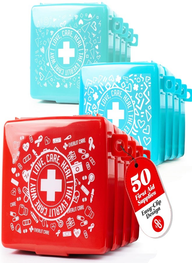 EVERLIT CARE EVERLIT Pocket-Aid Mini First Aid Kit | Compact, Portable Hard-Shell Cases of 50 Items | Cuts, Scrapes, Wound Care Essentials for Travel, Outdoor, School, Camping, Home, Office (12 Packs | 600 Pcs) - Image 1