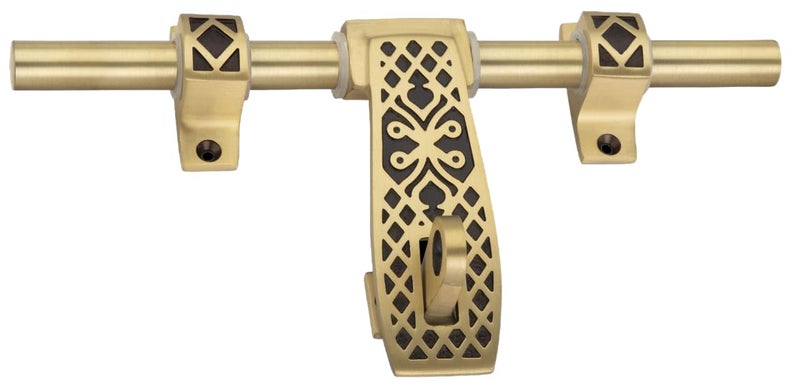 Compass قفل COMPASS سلسلة الماس نحاس ثقيل لباب مفرد لمنزل أو مكتب لون قهوة عتيق 10 بوصة - Image 4