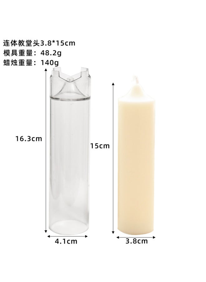 YIHAI Conjoined Church Top Candle Mold Steeple Cylindrical Scented Candle Diy Plastic Mold Pc Acrylic Mold - Image 1