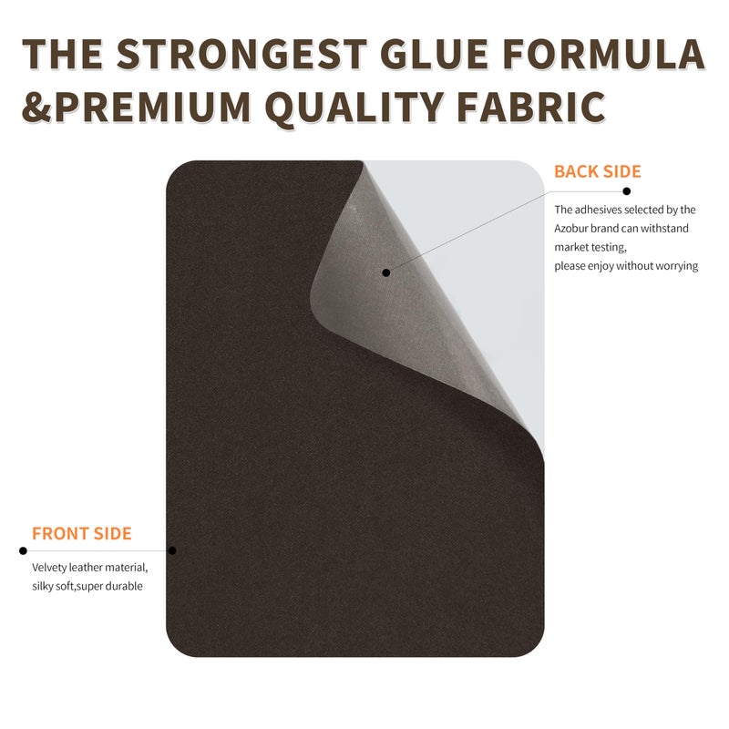 Azobur Sofa Fabric Repair Patch, 6 Piece Microfiber Patches, Self Adhesive Fabric Sofa Patch Repair Fabric, Luxurious Look, Quick Fix Sofa.(Dark Brown) - Image 3