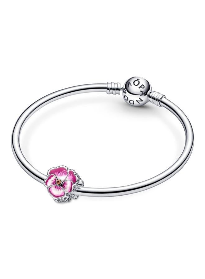 PANDORA Pink Pansy Flower Charm - Image 4