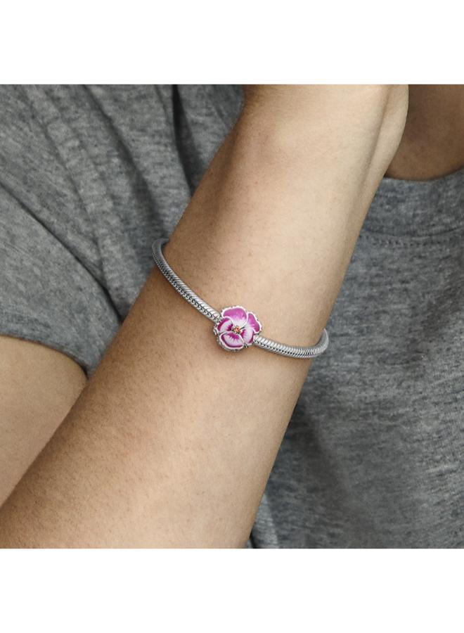 PANDORA Pink Pansy Flower Charm - Image 5