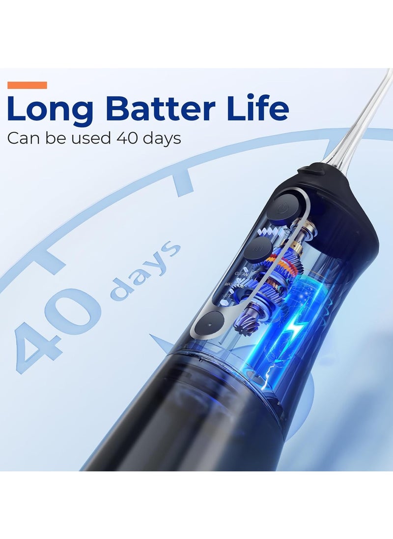 Bitvae - C6 Water Flossers for Teeth - Cordless Water Dental Flosser Teeth Picks for Travel with 6 Jet Tips, 3 Modes 5 intensities, IPX7 Waterproof Portable & Rechargeable Oral Irrigator Cleaner Black Gold - Image 1