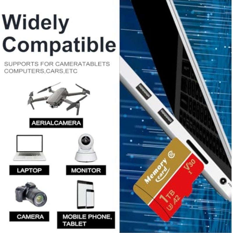 1024GB Micro Card TF Card UHS-I High Speed Up to 100 MB s Memory Card with Adapter 4K UHD Video for Drone Smartphone Camera Dash Cam - Image 4