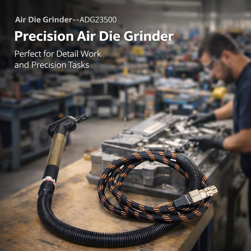 Air Micro Die Grinder Kit, 23500rpm, Elbow Pneumatic Grinding Pencil - High Wear Resistance, Versatile Polishing and Deburring Tool, Ideal for Deep and Narrow Spaces - Image 2