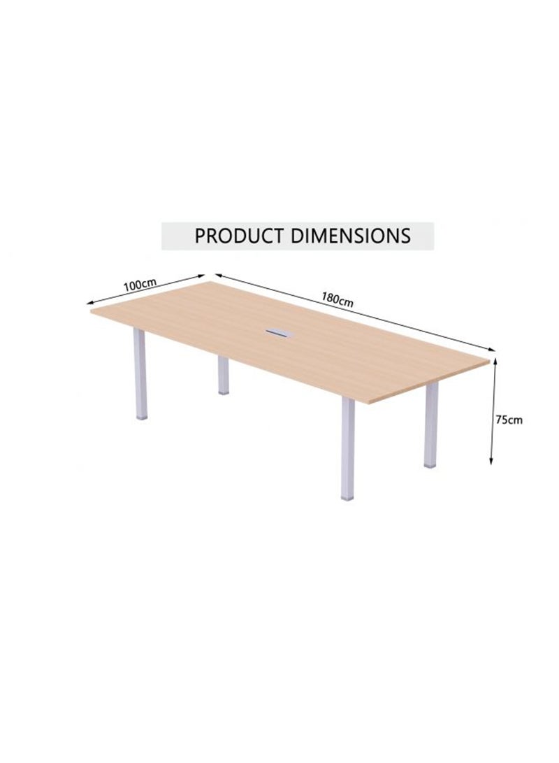 Mahmayi Figura 72-18 4 Seater Oak Conference-Meeting Table - Image 4
