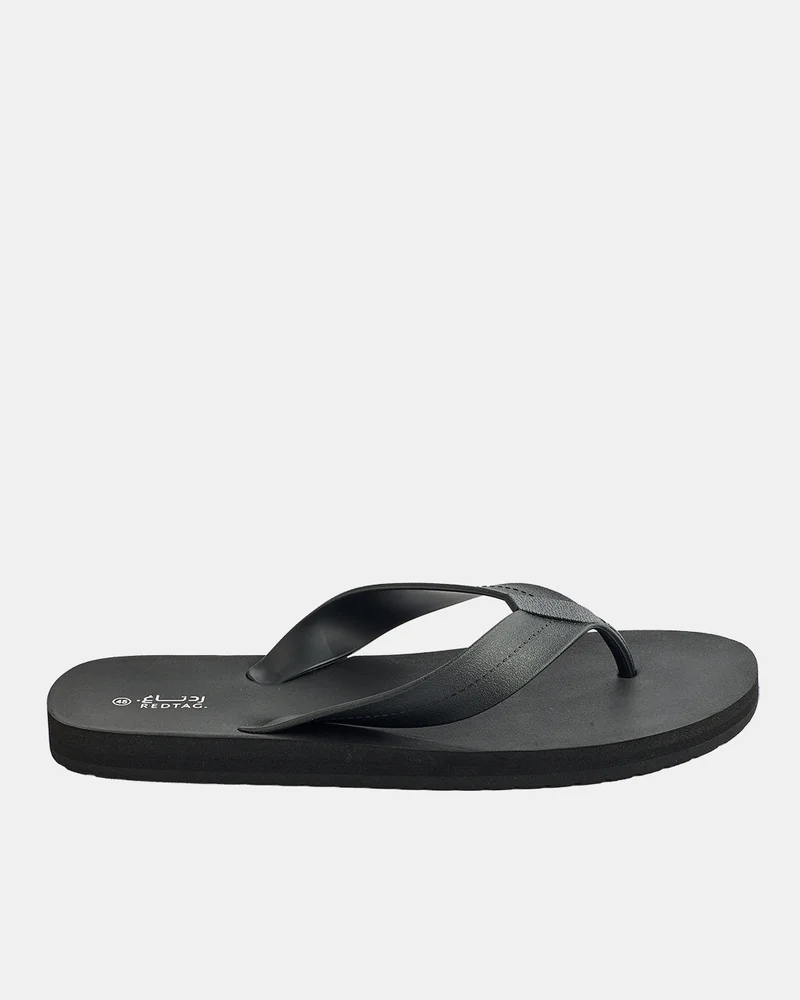REDTAG Men Black Plain Flip Flops