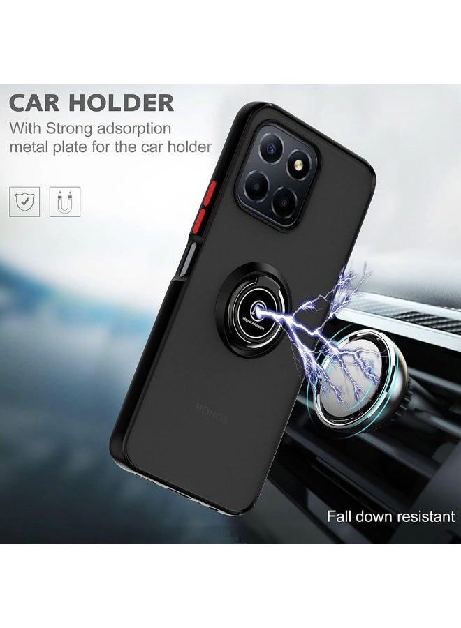Case For Honor X7D / Honor 400 Smart Rotational Metal Ring Grip Kickstand Cover Magnetic Car Mount Holder Case Shockproof Anti Fingerprint Case for Honor X7D / Honor 400 Smart - Image 2