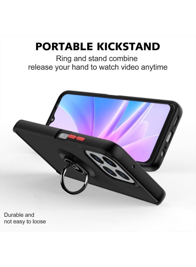 Case For Honor X7D / Honor 400 Smart Rotational Metal Ring Grip Kickstand Cover Magnetic Car Mount Holder Case Shockproof Anti Fingerprint Case for Honor X7D / Honor 400 Smart - Image 4