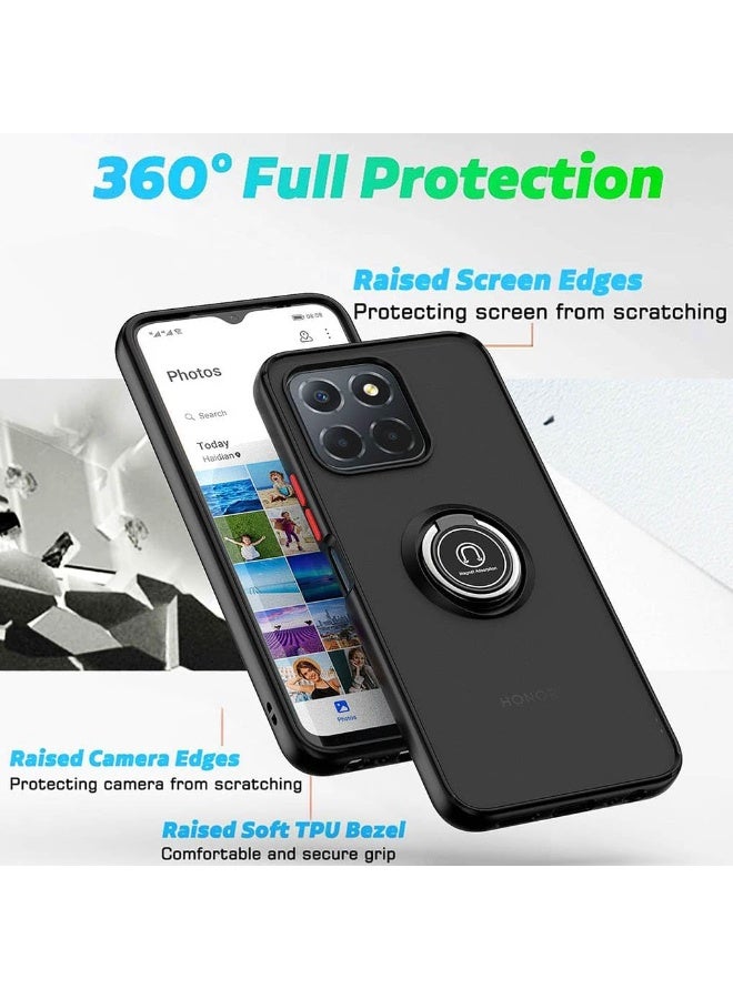 Case For Honor X7D / Honor 400 Smart Rotational Metal Ring Grip Kickstand Cover Magnetic Car Mount Holder Case Shockproof Anti Fingerprint Case for Honor X7D / Honor 400 Smart - Image 3