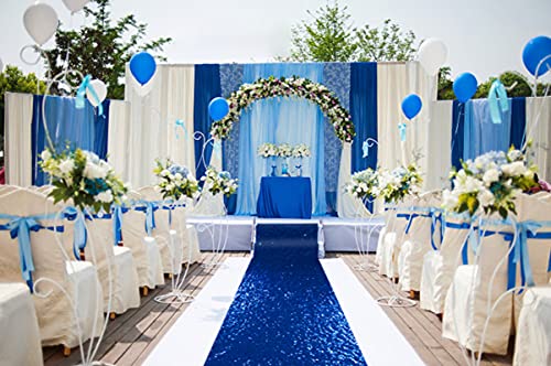 ShiDianYi Sequin Aisle RunnerRoyal Blue36Inchx15Feet Wedding Decoration Carpet Aisles Glitter Floor Runner Bridal Walkway Runners Rug Blue Rugs for Wedding CeremonyParty