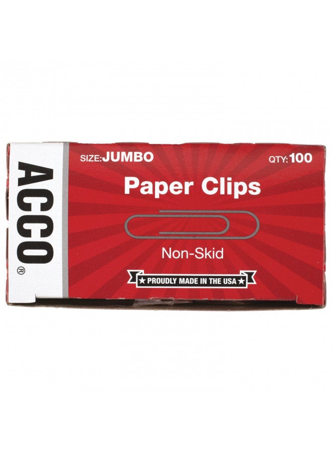 ACCO Non-Skid Paper Clips, No.4 Jumbo Size, Silver, Box of 100 Clips, 1 Box (72585) - Image 3