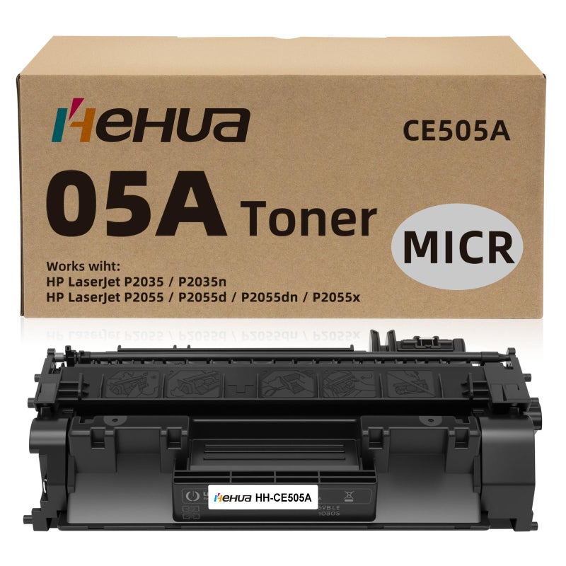hehua 05A CE505A MICR Toner Cartridge Replacement for HP CE505A 05A 05X Toner Cartridge Compatible with HP LaserJet P2035 P2035n P2055 P2055d P2055dn P2055x Printers (1-Pack) - Image 5