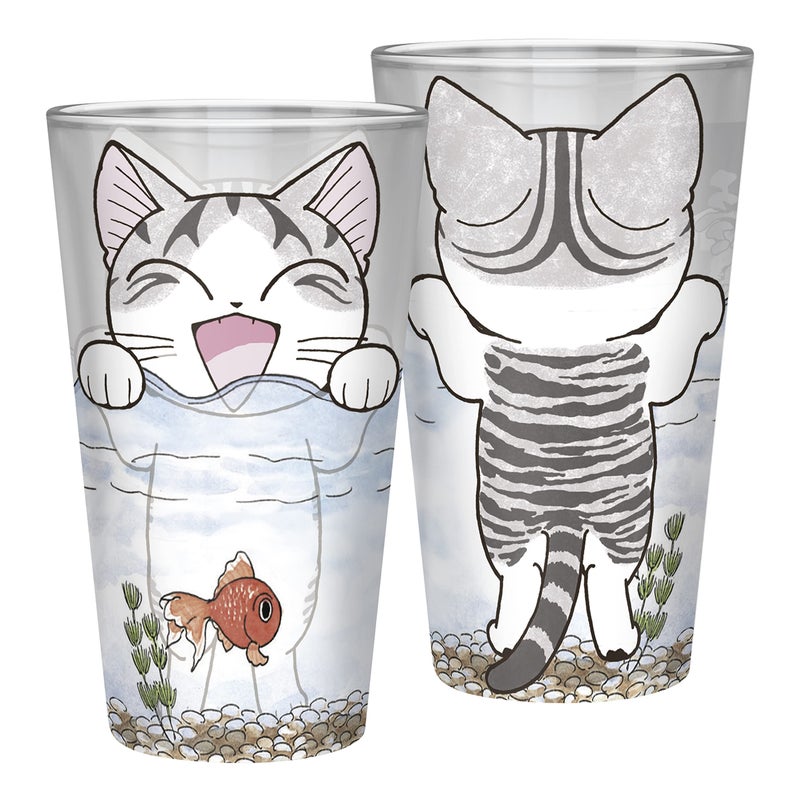 ABYSTYLE Chis Sweet Home Cute Kitty Cat One 1 Pint Size Drinking Glass 14 Oz Anime Manga Drinkware Home  Kitchen Essential Gift Includes 1 glass
