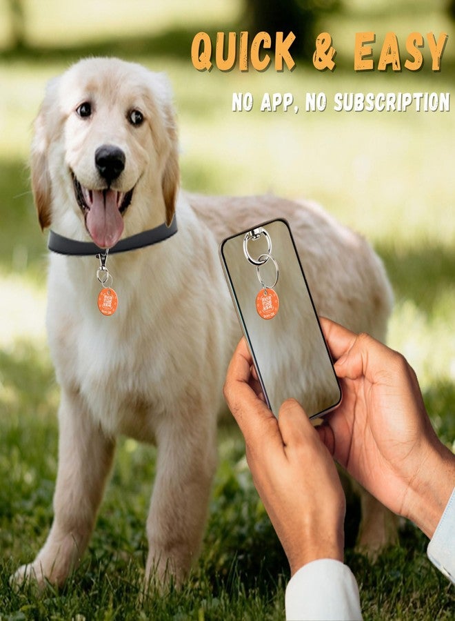 tag8 QR Code ID Tag for Dogs & Cats, Real-Time Scan Alerts, Online Pet Info Access, No Subscription or Fees, Durable Pet Tag for Collars - Orange - Image 4