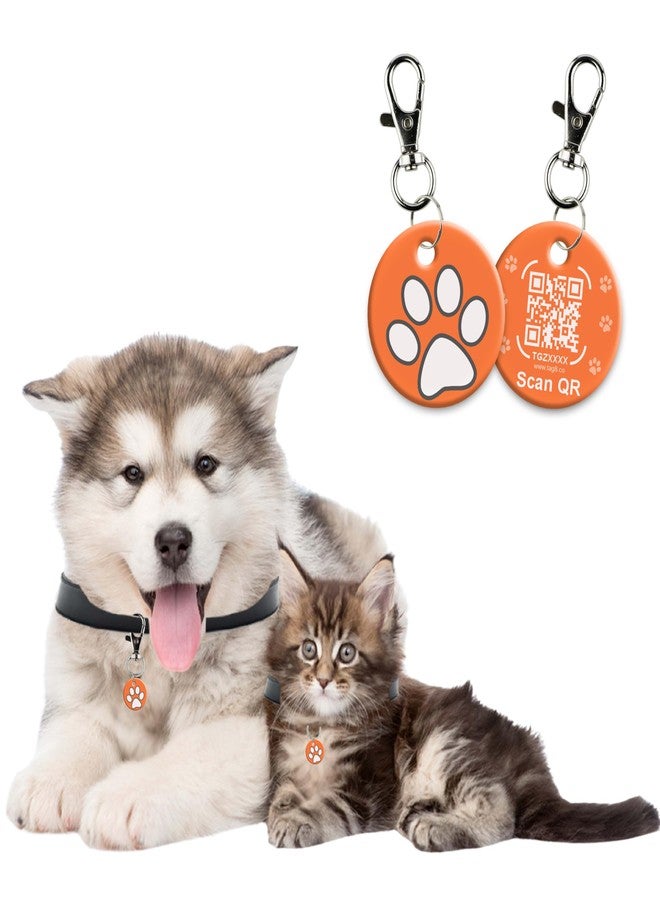 tag8 QR Code ID Tag for Dogs & Cats, Real-Time Scan Alerts, Online Pet Info Access, No Subscription or Fees, Durable Pet Tag for Collars - Orange - Image 2
