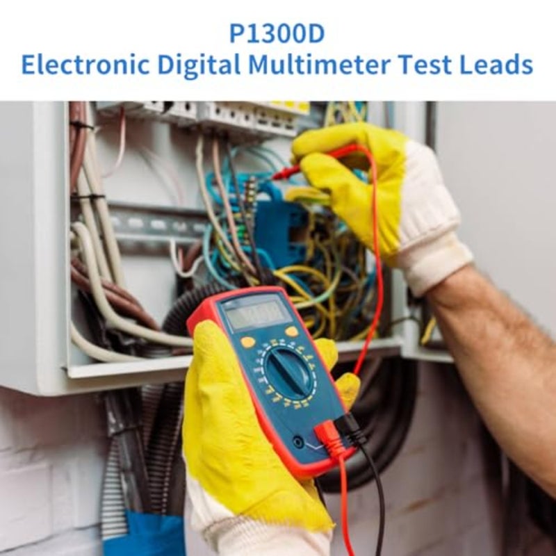 P1300D Digital Multimeter Test Leads Multimeter with Clips Replaceable Probe Tips - Image 4