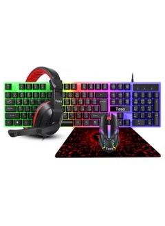 Teso Gaming Bundle 4 in 1 with RGB Light, Gaming Keyboard and Mouse, Gaming Headset, Mouse Pad  - Image 1