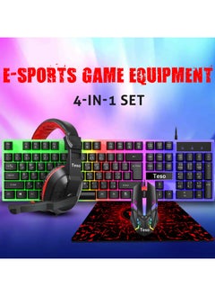 Teso Gaming Bundle 4 in 1 with RGB Light, Gaming Keyboard and Mouse, Gaming Headset, Mouse Pad  - Image 3