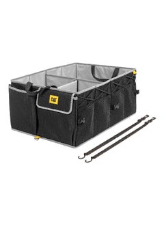 Large Compartments Zipper Closure Foldable Car Trunk Organizer with Carrying Handle Black 31.87 x 15.24 x 40.64 cm CATO-301