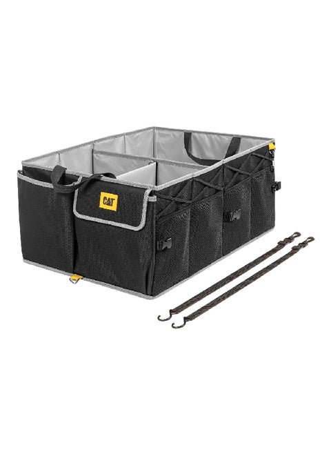 Large Compartments Zipper Closure Foldable Car Trunk Organizer with Carrying Handle Black 31.87 x 15.24 x 40.64 cm CATO-301