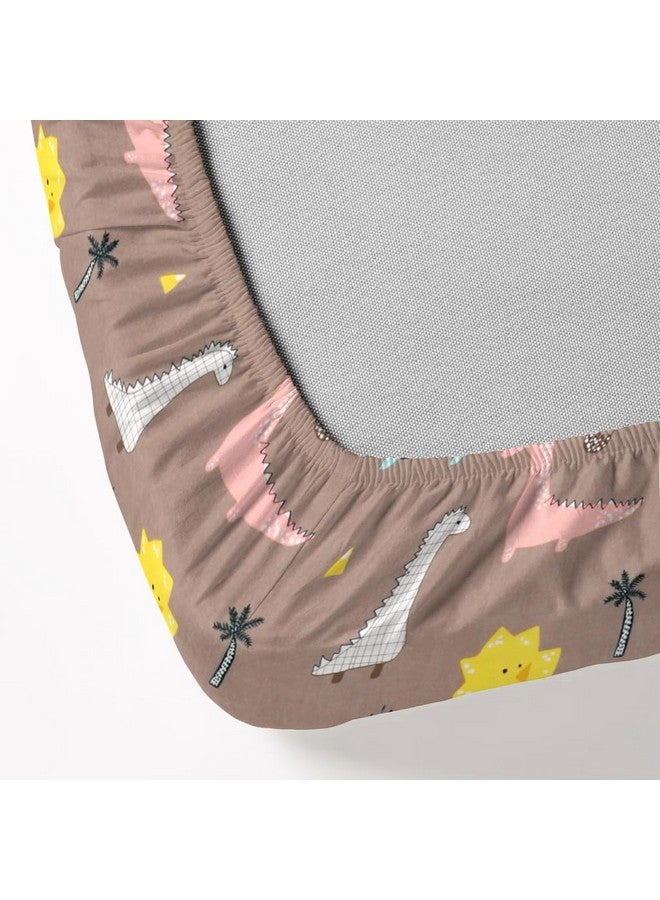 RD TREND ملاءة سرير مطاطية مقاومة للماء، حجم كوين 78x60x8 بوصة، مع 2 غطاء وسادة مقاوم للماء 18x28 بوصة، قابلة للغسل، مقاومة للتجاعيد متعددة الديناصورات - Image 5