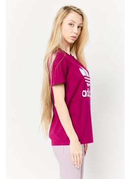 adidas Originals Women Sportswear Fit Short Sleeve Outdoor T-shirt, Purple  - Image 4