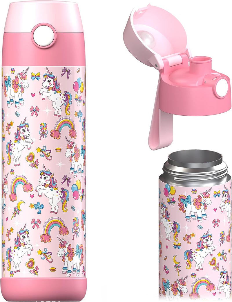 Jarlson® Children's Stainless Steel Drinking Bottle Mali [THERMOS FLASK] - Leak-Proof Children's Drinking Bottle - Thermos Flask Suitable for Carbonated Drinks - Thermo Drinking Bottle for School - Image 1
