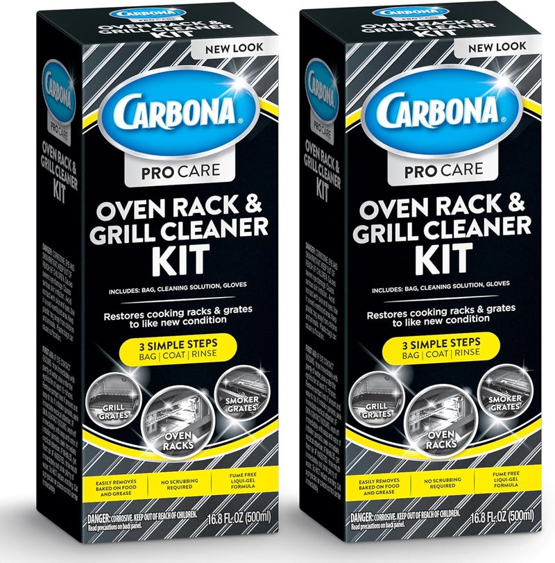 CARBONA Oven Rack & Grill Cleaner | Eliminates Thick Grease & Build-Up | Griddle & BBQ Cleaning Solution | 16.8 Fl Oz, 2 Pack - Image 1