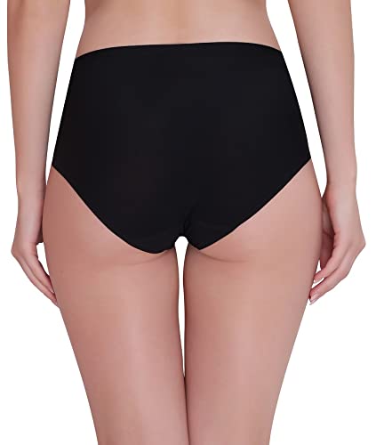 PLUMBURY Women's Other hipsters (Pack of 2) (SEAMLESS HIPSTER PANTY_Black/Light Purple_2XL) - Image 3