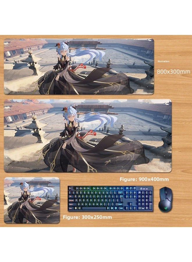 Unlocked Genshin Impact Mouse Pad Extra Large Animation Kamisato Ayaka Thunder General Two-Dimensional Keyboard Computer Game-Color:60x30cm Thickness 3mm-Pattern:YS43  - Image 1