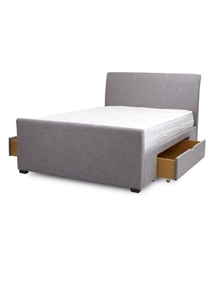 R2R FURNITURE Simple Bed With 2 Drawers Queen Size 160x200cm  - Image 1