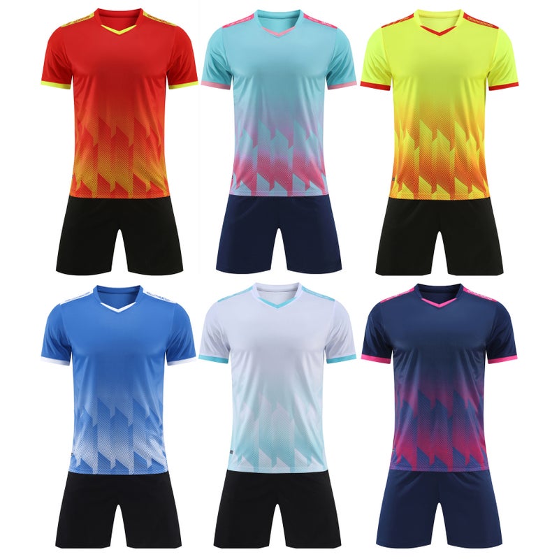 In-Stock 2025 Children'S Soccer Jersey Boys Competition Team Uniform Summer Training Double Side Pocket Short Sleeve Children'S Soccer Shirt - Image 3