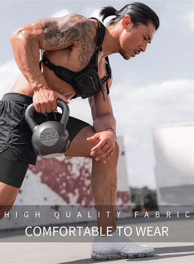 UETEEY Mens Running Shorts，Quick Dry Workout Running Shorts for Men，2-in-1 Stealth Shorts，Gym Yoga Outdoor Sports Shorts with Pockets-XXL - Image 4