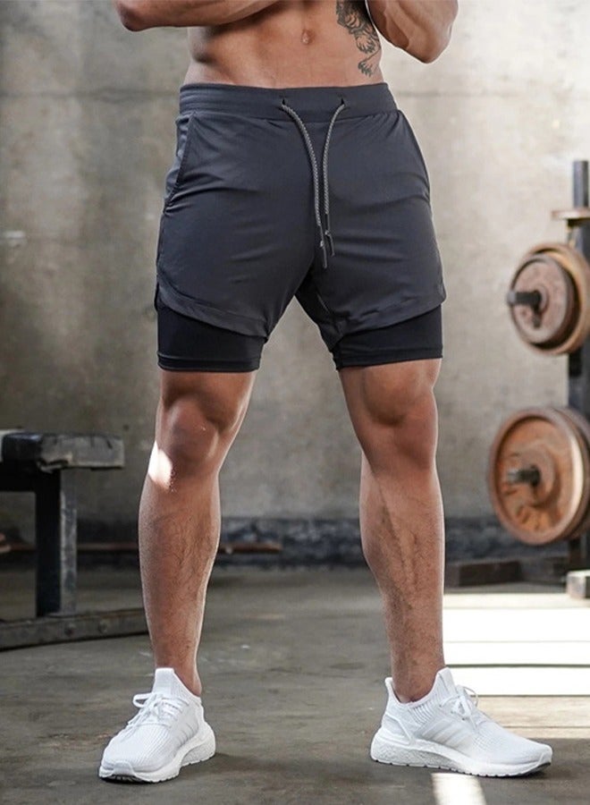 UETEEY Mens Running Shorts，Quick Dry Workout Running Shorts for Men，2-in-1 Stealth Shorts，Gym Yoga Outdoor Sports Shorts with Pockets-XXL - Image 5