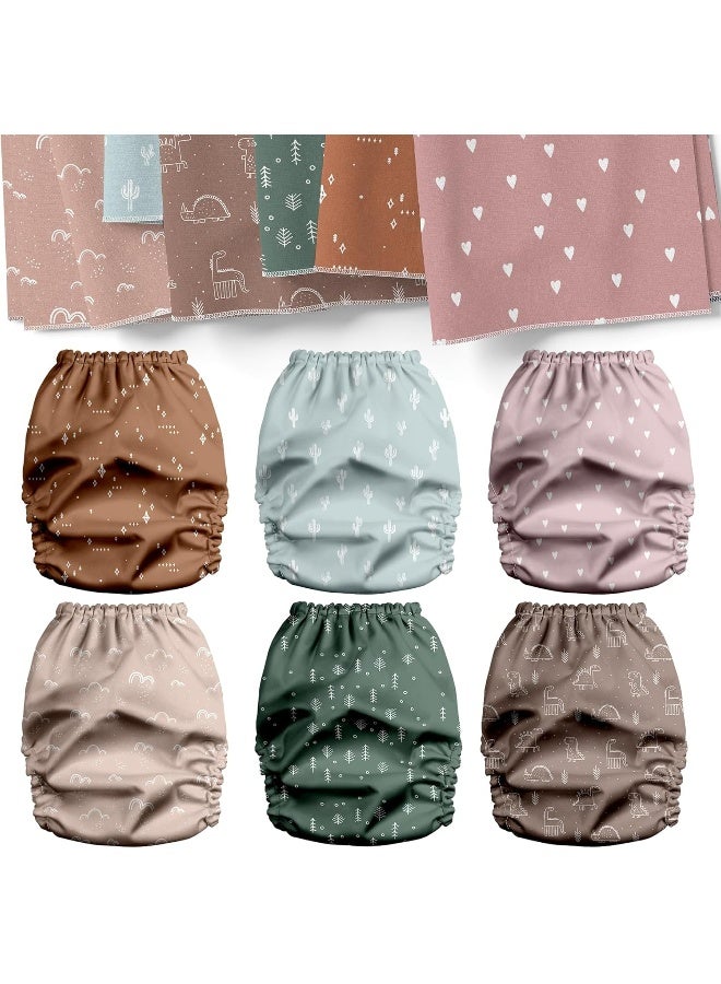 Mama Koala 2.0 Cloth Diapers for Babies with AWJ Lining, 6 Pack with 6 Bamboo Cloth Diaper Inserts - Reusable and Washable Pocket Diapers - Image 2