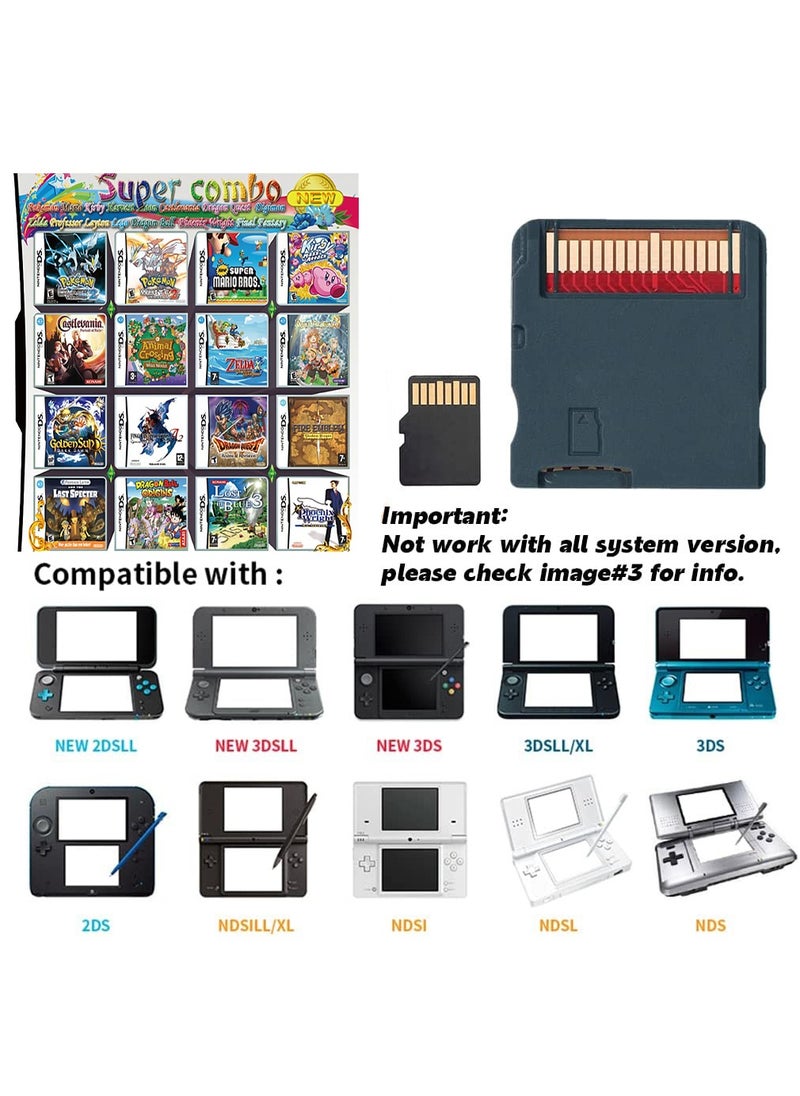 SYOSI - 510 in-1 Game Card, Super Combo Game Cartridge, Game Card Containing 510 Classic Nostalgic Games, Game Pack Card Super Combo, Suitable for Most DS / 2DS / 3DS Console of Game Consoles - Image 1