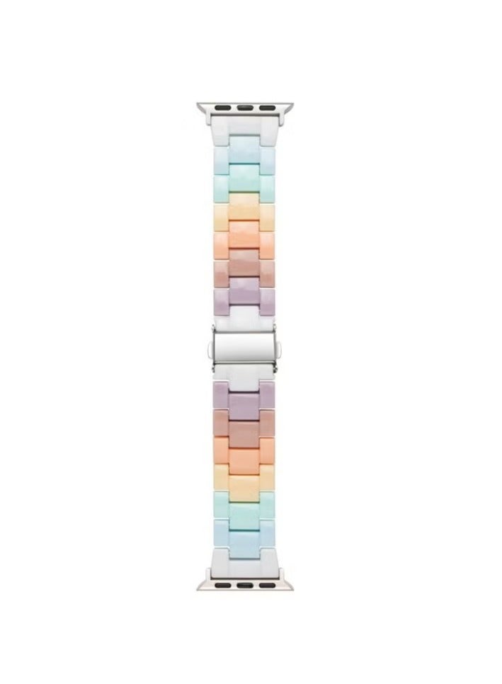 Compatible Apple Watch Straps 42mm 44mm 45mm 49mm, Stainless Steel iWatch Band with Case for Apple Watch Series 8/7/6/5/4/3/2/1/SE/SE2/Ultra（Rainbow Colors） - Image 2