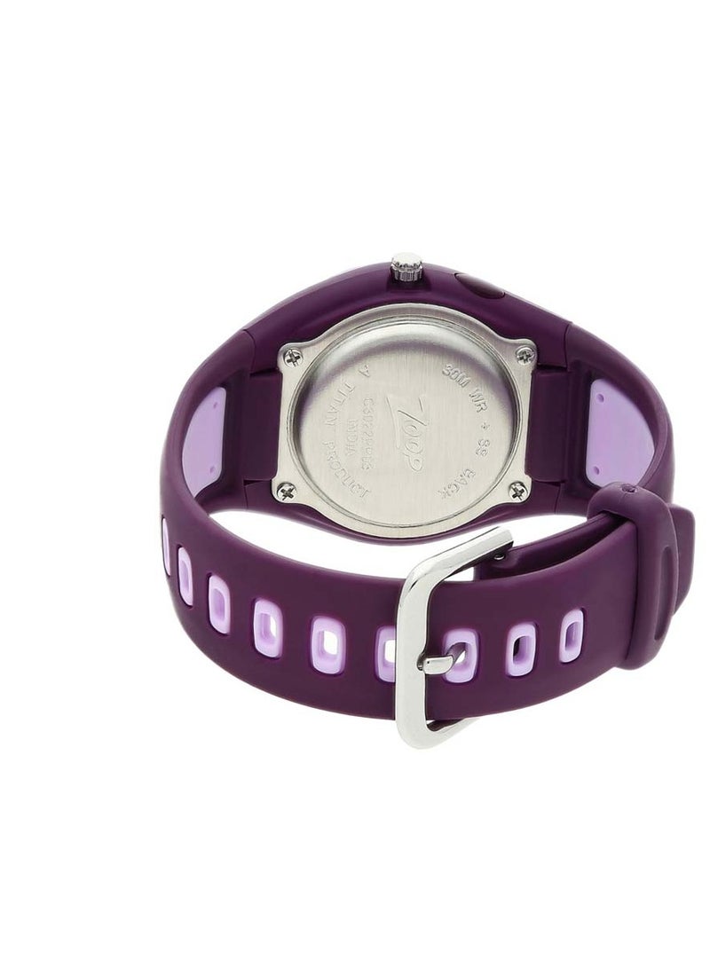 Zoop White Dial Purple Plastic Strap Watch - Image 4