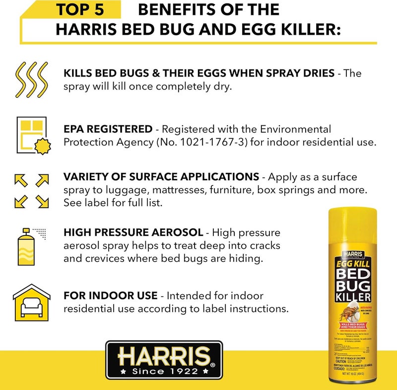 Harris قاتل بق الفراش والبيض، بخاخ 16 أونصة - Image 3